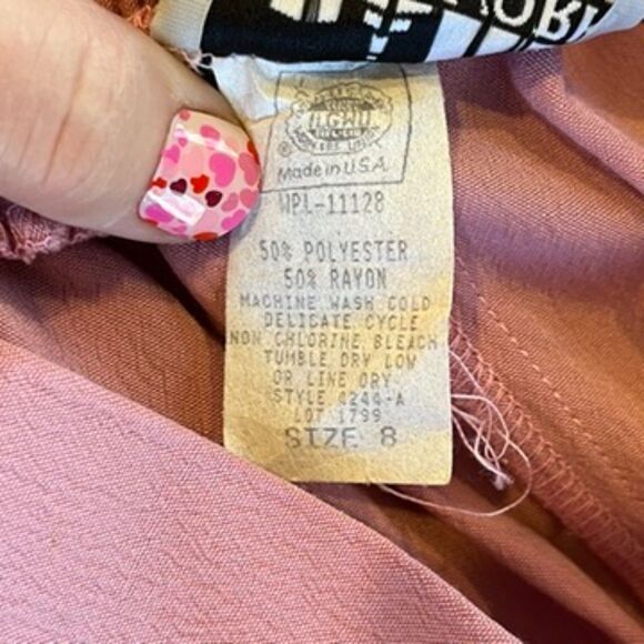 Vintage New York Clothing Co Deadstock Pink Midi Skirt Pleated Size 8 - Picture 6 of 6